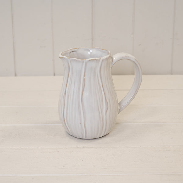 Natural Ceramic Jug with Petal Shape design Small-1