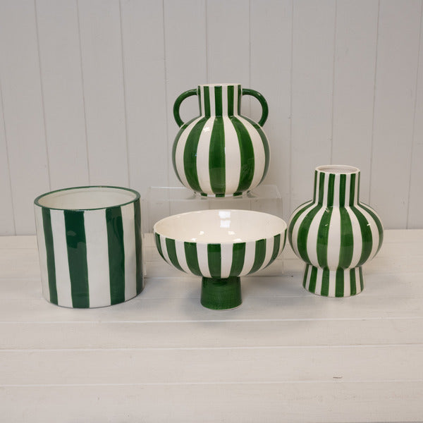 Green and White Ceramic Bowl Decor.-3