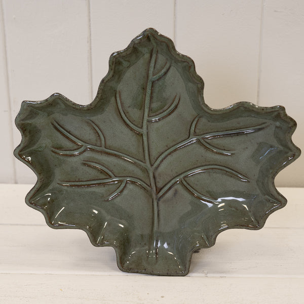 Dark Green Leaf shape plate-1