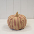 Beige and Deep Rose Striped Fabric Pumpkin-1