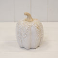 Large Natural Glazed Taller Pumpkin with Oversized Leaves-1