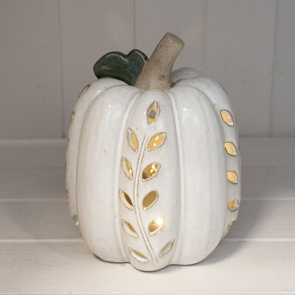 LED Pumpkin with Open Leaf detail-2