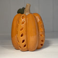 Orange LED Pumpkin with Open Leaf detail-2