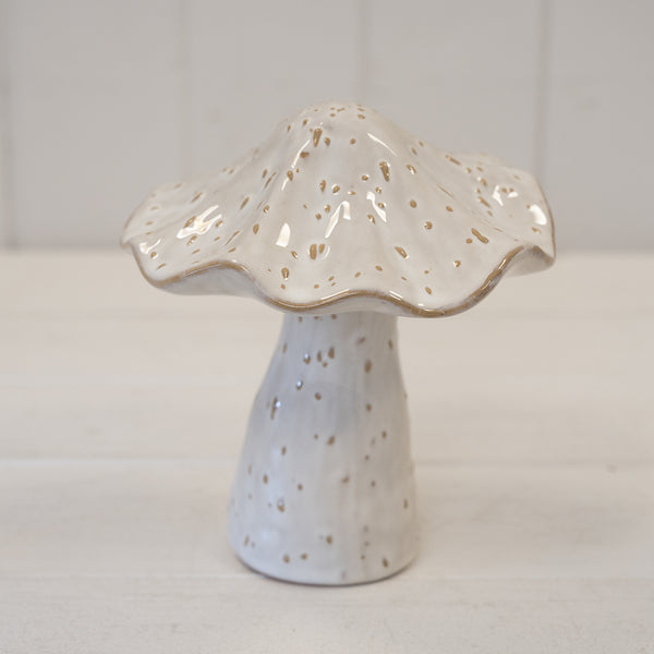 Stoneglazed Speckled Ceramic Mushroom Ornament-1