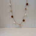 Boucle Pumpkin Garland White Beige and Brown 150cm-1