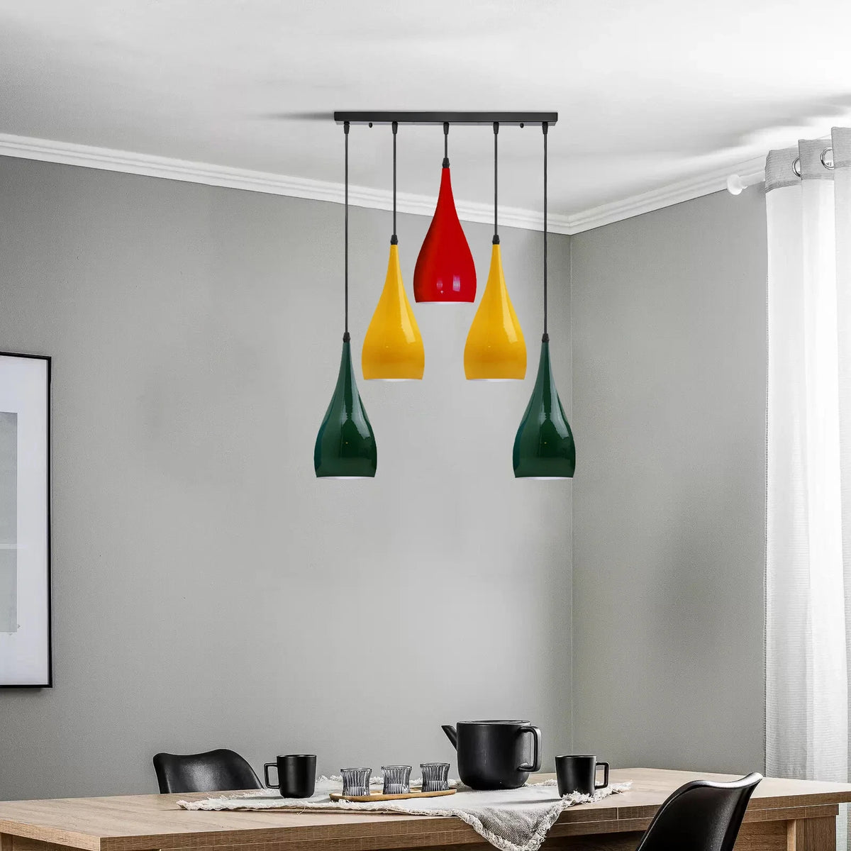 Colour Retro Dining Room Pendant Lamp E27 Vintage Metal Industrial Chandelier~1631-0