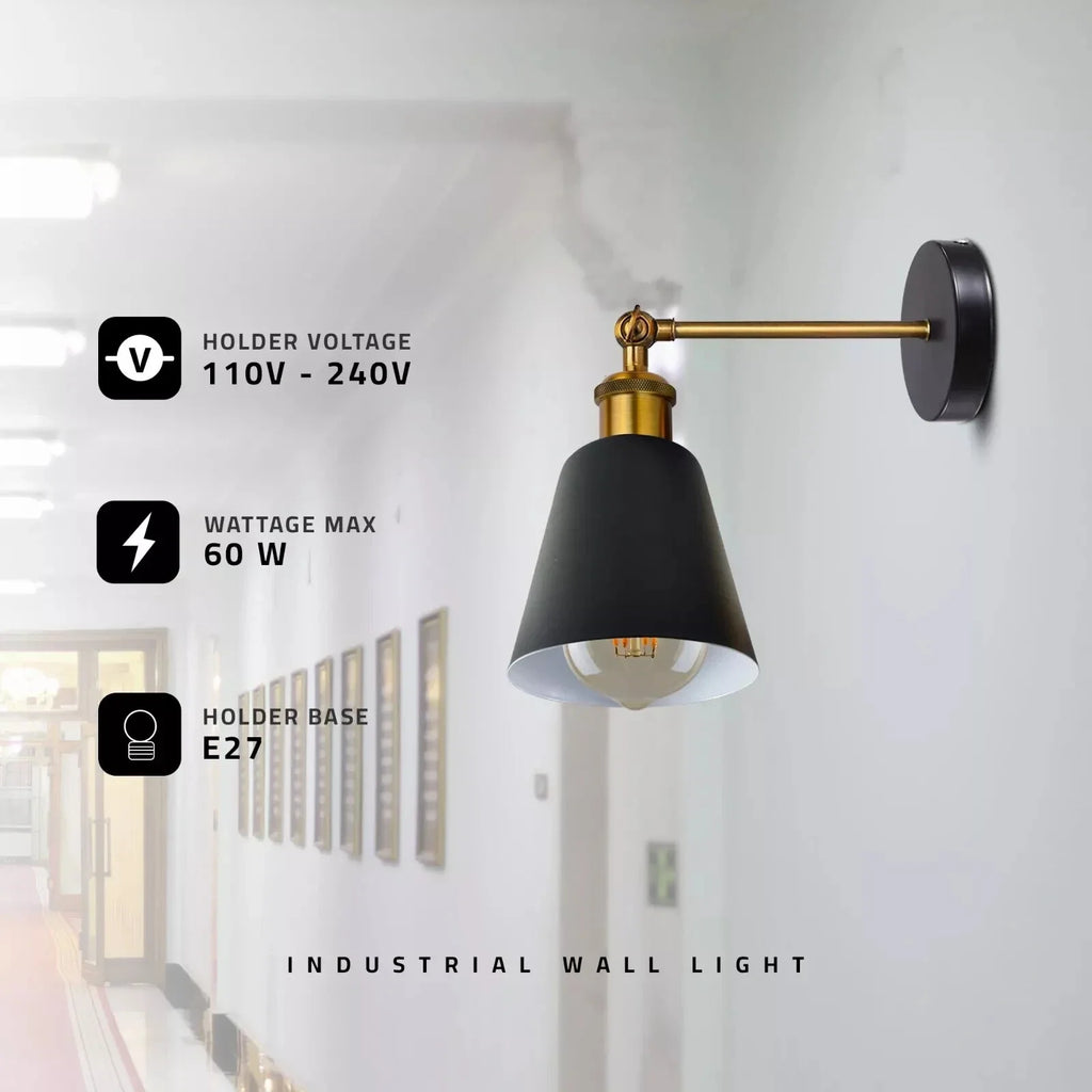 Industrial  Metal Wall Mounted Wall lamp Fitting E27 Wall Lighting Fixture ~6212-3