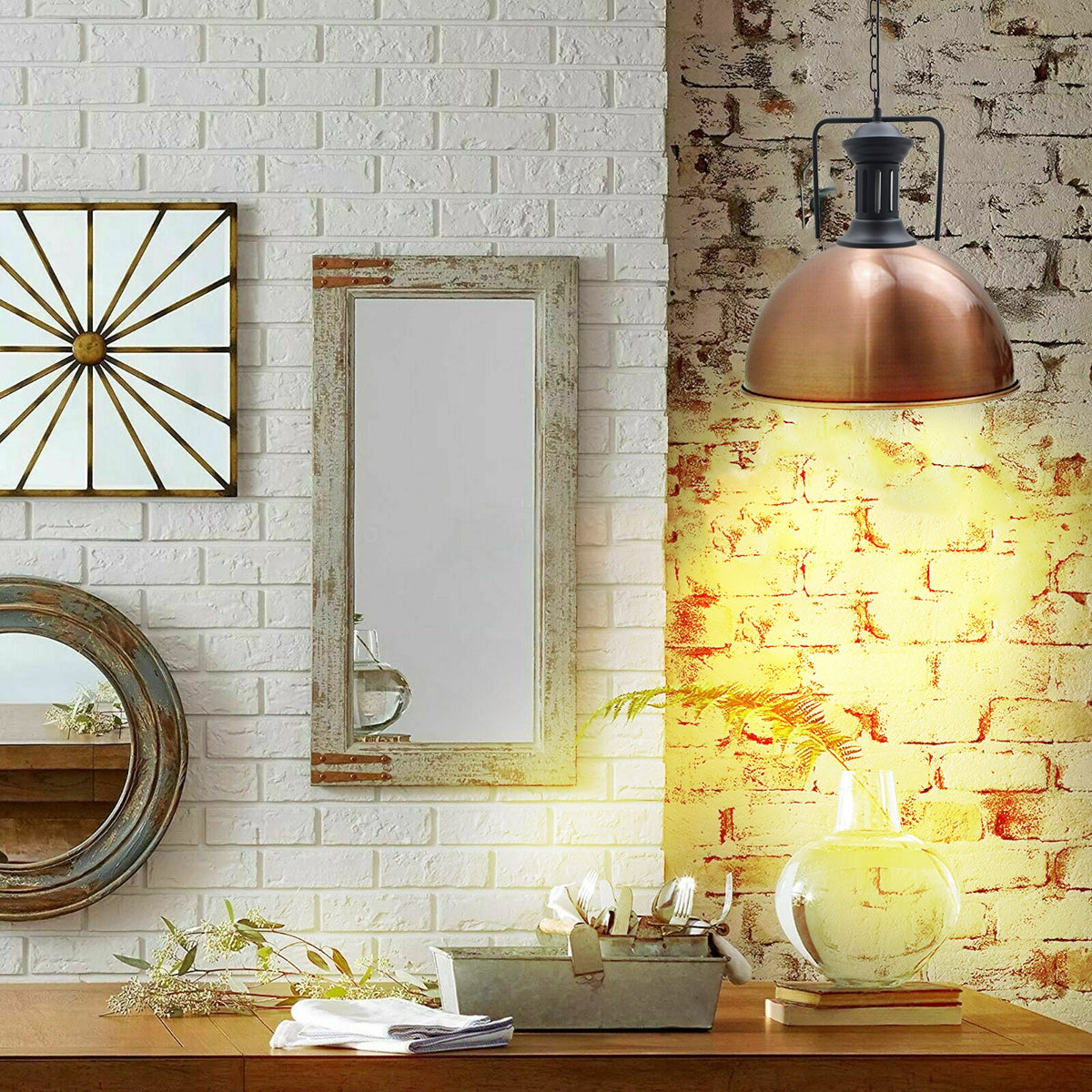 Modern Fashion Industrial Metal Shade Loft Cafe Pendant Light FREE bulb Ceiling Lamp New~2255-2