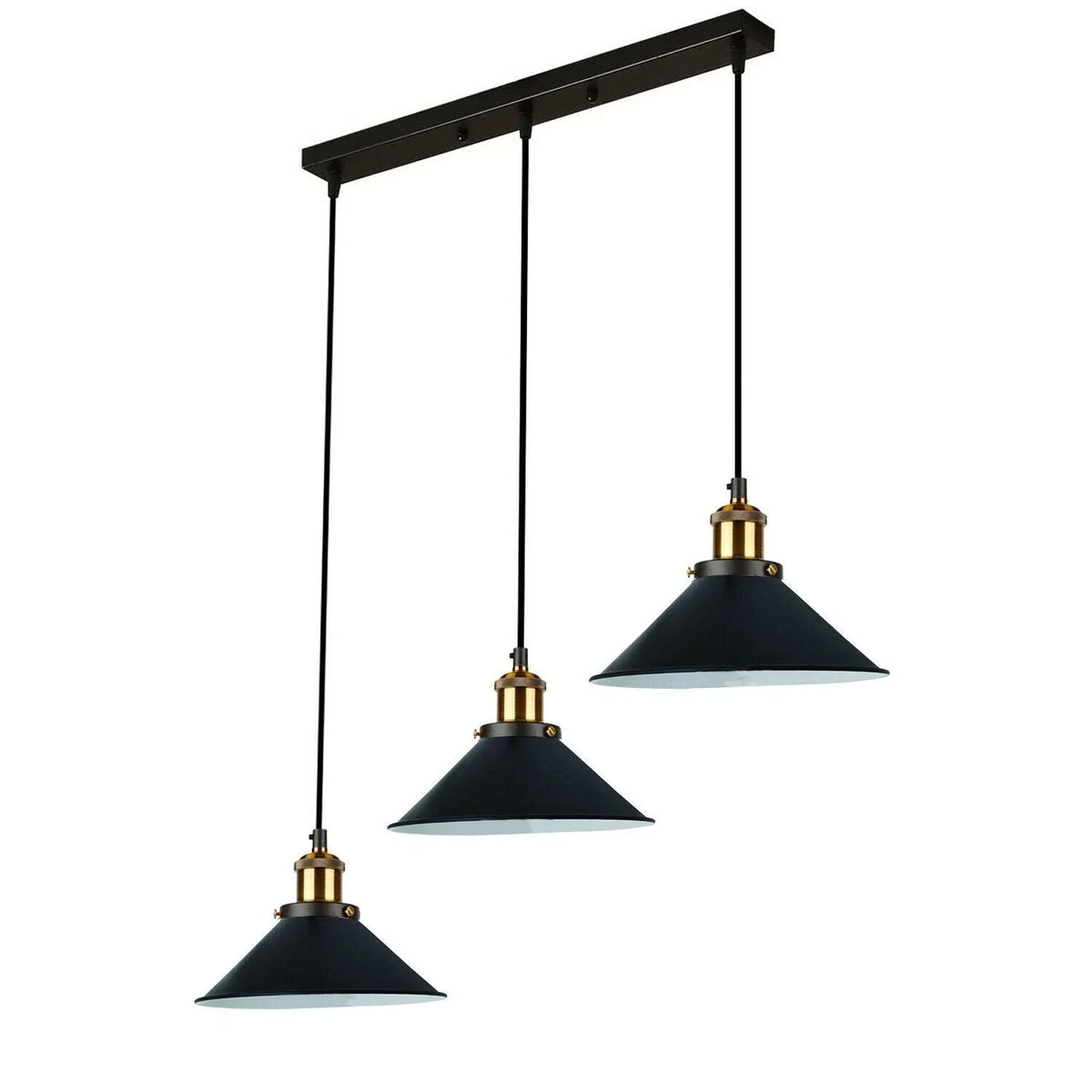 Vintage 3-Light Pendant Lamp Hanging Light Fixture ~1301-9