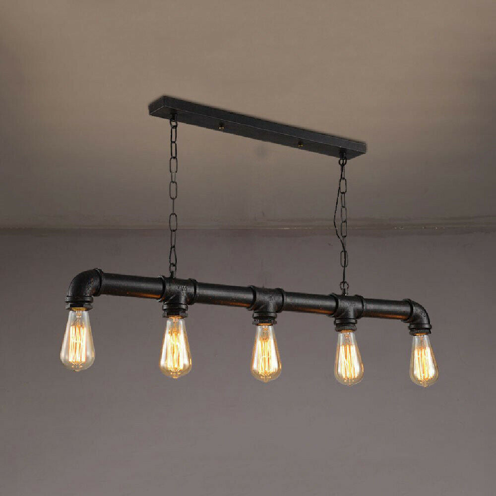 5 Way Industrial Steampunk Pipe Pendant Ceiling Light E27~2368-3