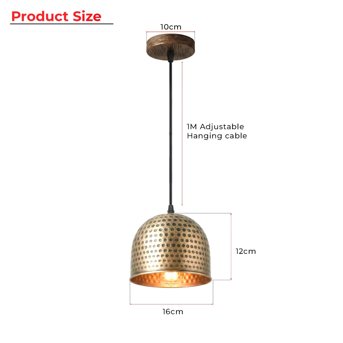 16cm Mini Hammered Pendant Lights for Counter Islands ~6575-1