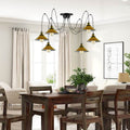 Modern spider Braided Pendant Clusters of Hanging Yellow Cone Shades Ceiling lamp Lighting~3436-0