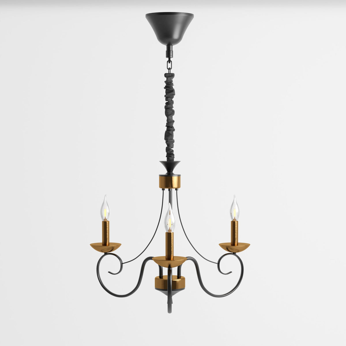 Traditional Wrought Iron Chandelier 5 Light Scrollwork E14 Fitting ~4997-7