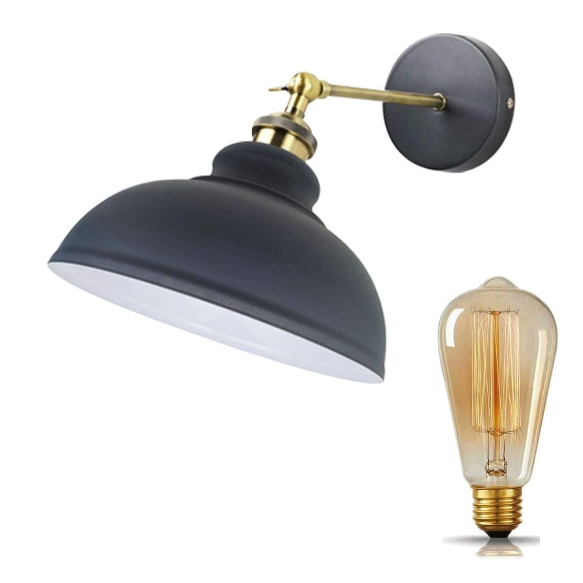 E27 Vintage Wall Sconces Swing arm 180∘Degree | Easy Fit ~1220-4